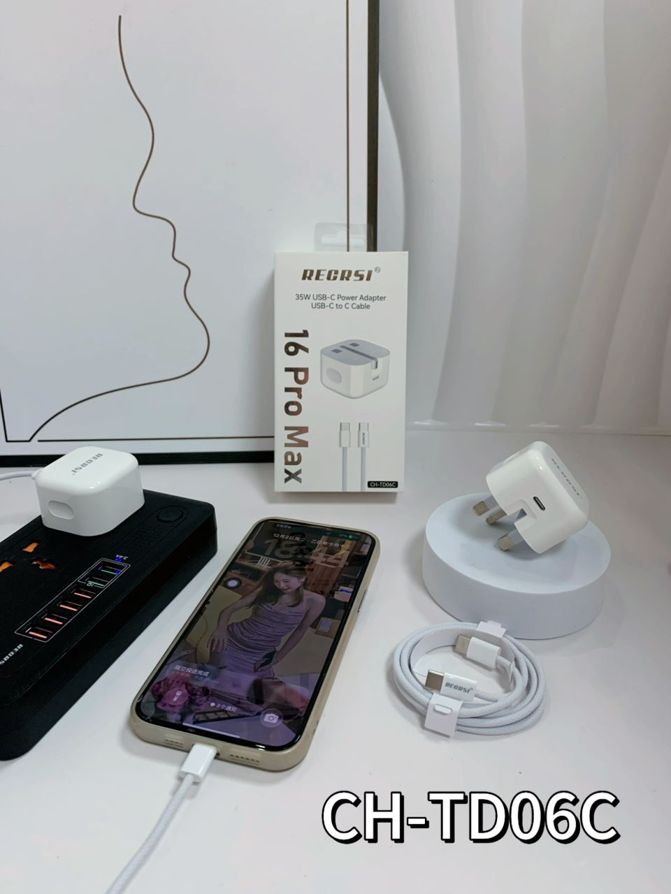 16 Pro max 3 Pin Charger Type C to C