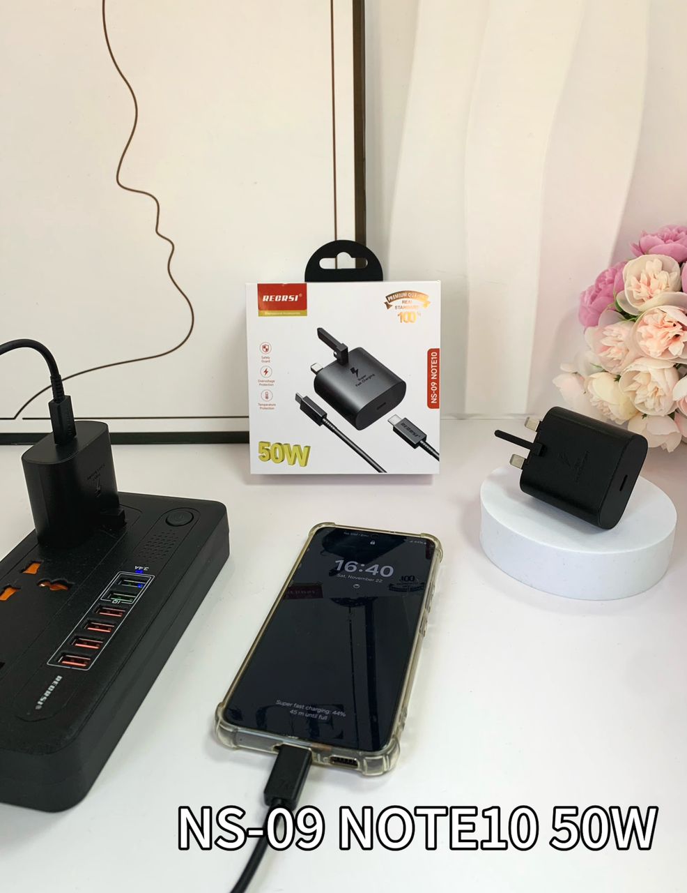 50W 3 Pin Charger Type C to Type C
